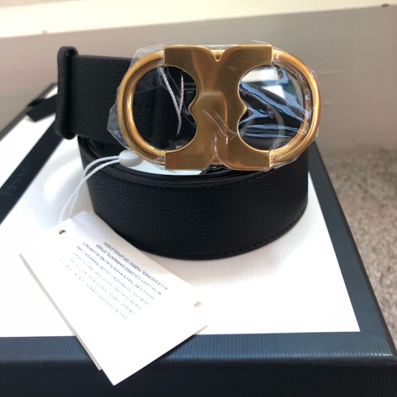 Tory Burch Accessories - TORY BURCH leather belt- GEMINI classic logo